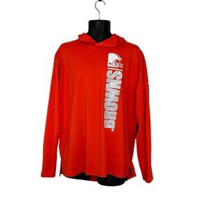 Cleveland Browns NFL Team Apparel Nike Dri Fit Long sleeve hoodie tee Men’s XL
